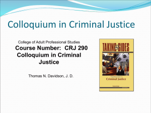 Colloquium in Criminal Justice
