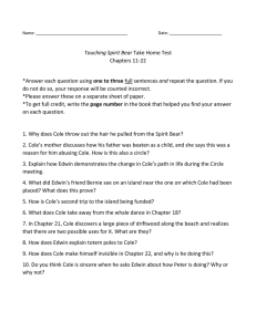 Touching Spirit Bear Take Home Test (Copy) - Chapters 11-22