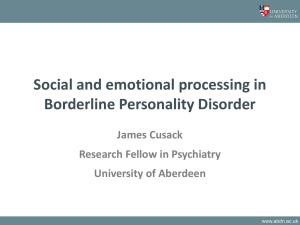 Social and emotional processing in Borderline Personality Disorder