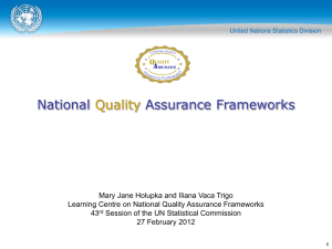 National Quality Assurance Frameworks