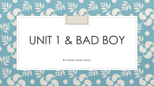 BAD BOY- Unit 1 grammar concepts and book chapters