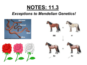 NOTES: 11.3 - Exceptions to Mendel
