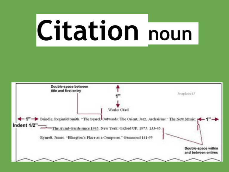 Citation Noun Definition