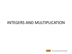 Multiply and Dividing Integers