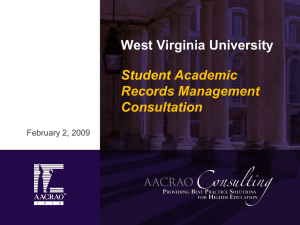 West Virginia University Student Academic Records Management