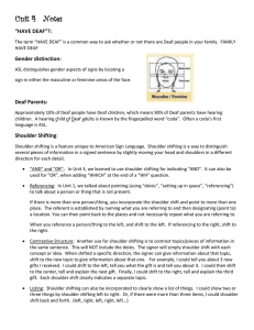 Unit 4 Notes “HAVE DEAF”?