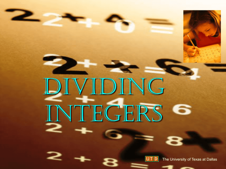 Dividing Integers With Tiles Powerpoint