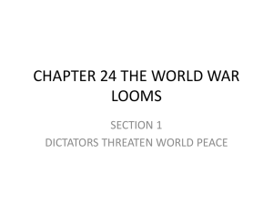 CHAPTER 24 THE WORLD WAR LOOMS