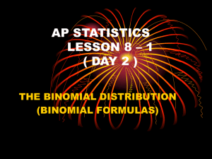 P. STATISTICS LESSON 8 – 1 ( DAY 2 )