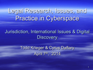 Legal Research, Issues and Practice in Cyberspace