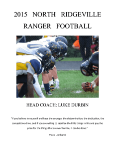 2015 north ridgeville ranger football head coach: luke durbin