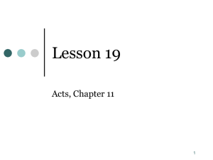 Lesson 19 - Acts 11