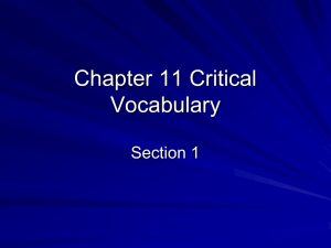 Chapter 11 Critical Vocabulary