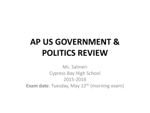 AP US GOVERNMENT & POLITICS REVIEW