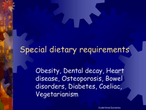 Special dietary requirements