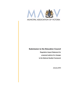 MAV submission to Education Council National Quality Framework