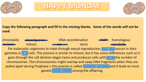 Standard: (B.6G) recognize the significance of meiosis in sexual