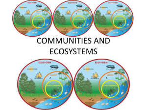 COMMUNITIES AND ECOSYSTEMS