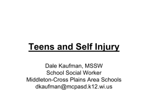 Teens and Self Injury - Wisconsin Family Ties