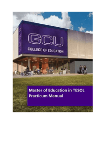 Master of Education: TSL560 Practicum Manual