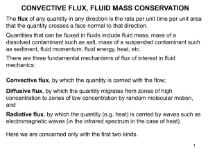convective flux, fluid mass conservation