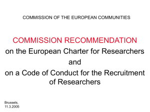 COMMISSION RECOMMENDATION on the European Charter