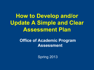 How to Develop and/or Update A Simple and Clear Assessment