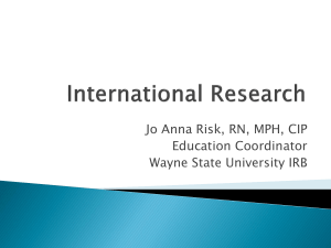 International Research - Institutional Review Board