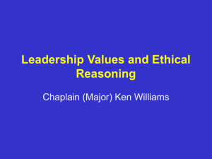 Leadership Values and Ethical Reasoning