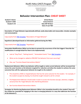 Functional Behavioral Assessment