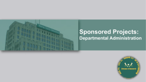 Departmental Administration - Sponsored Program Administration