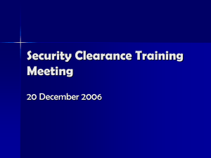 Basic Security Clearance Information