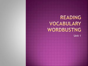 Reading Vocabulary