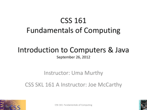 UWB CSS 161 Fundamentals of Computing