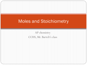 Moles and Stoichiometry