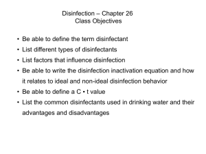 Drinking Water Treatment and Disinfection