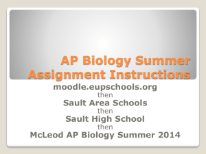 AP Biology Summer Assignment Instructions moodle.eupschools.org