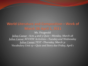 World Literature and Composition*Week of March 28