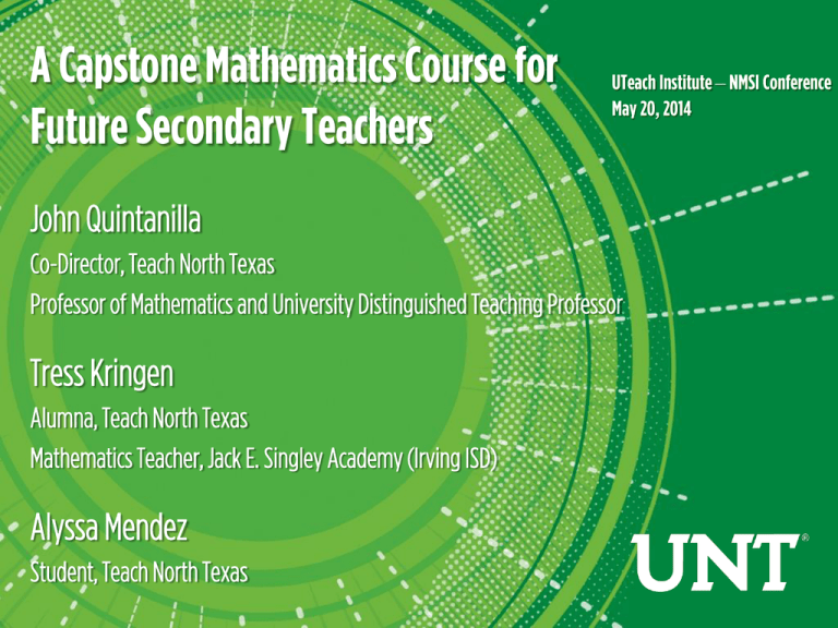 A Capstone Mathematics Course for Future