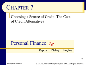 Choosing and Using Credit Chapter Seven