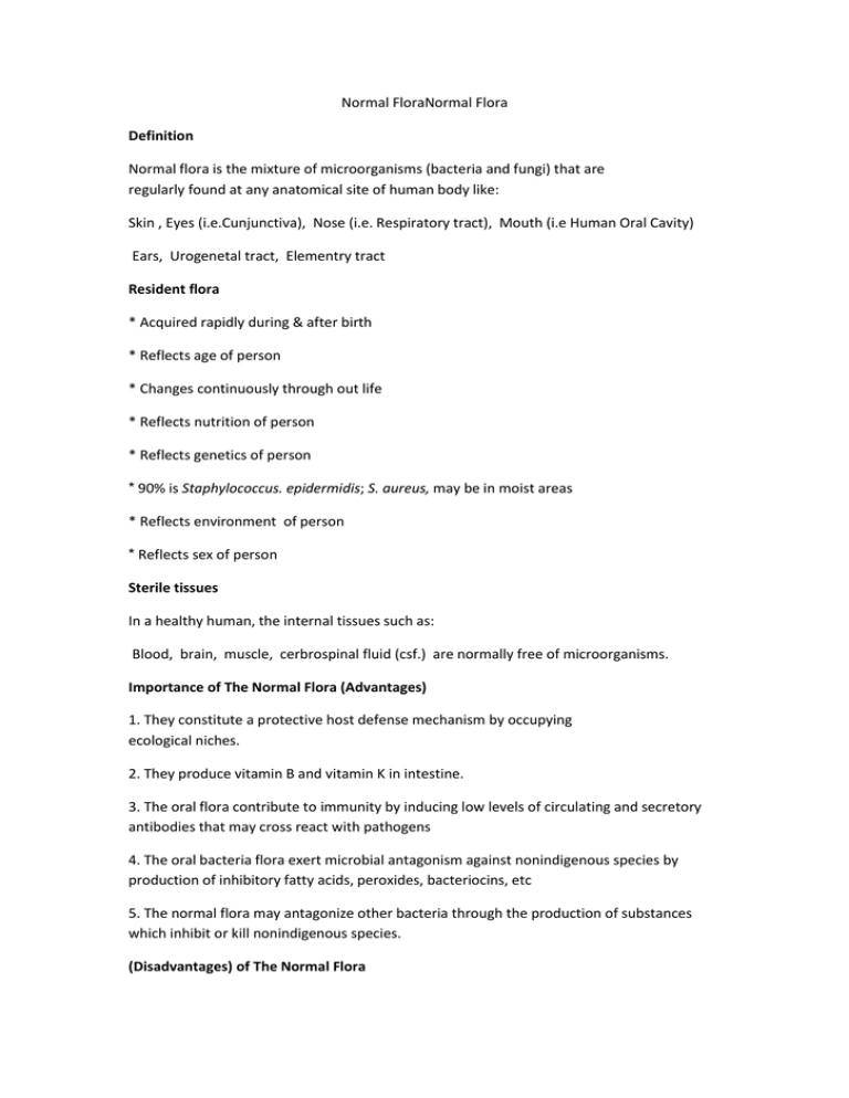 Normal FloraNormal Flora Definition Normal Flora Is The Mixture Of