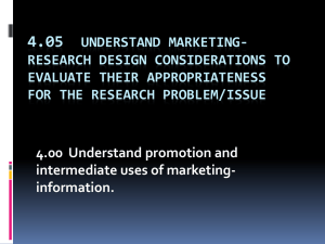 4.05 Understand marketing-research design considerations to