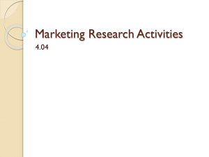 Marketing Research Activities
