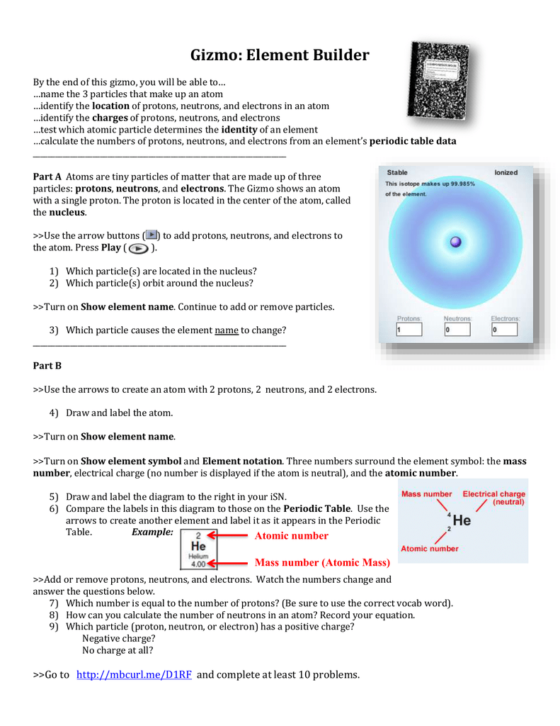 Element Builder Gizmo Answer Key Page 3 : GIZMO_Student_Exploration