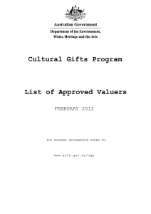 Cultural Gifts Program