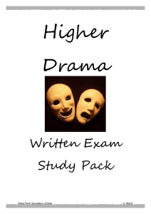 1. Higher Drama Study Pack - King's Park Secondary School