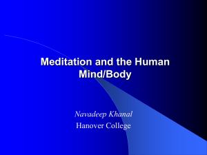 Meditation and the Human Mind/Body