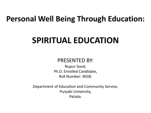 SPIRITUAL EDUCATION - Mohit Puri / FrontPage