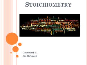 Stoichiometry - HRSBSTAFF Home Page