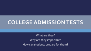 College Admissions Tests
